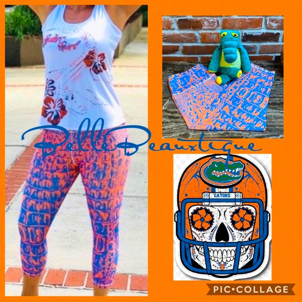 FLORIDA GATORS Alligator Crop Leggings Size large